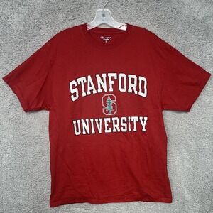 Champion Stanford University  T‎ Shirt Men's Sz L Red Cardinals Short Sleeve Tee